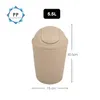 A beige trash can with a flip-top lid is shown against a white background, with dimensions and capacity indicated. Náhľad obrázku produktu