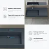 doporro Lavabo Suspendu Gris Noir Mat 75cm Vasque à Poser Voir les images du produit 5