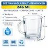 Theeglazen Set 6 Stuks 246 ml – Koffieglazen met Oor – Productafbeelding-voorbeeld 3
