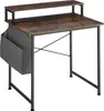 Table de bureau avec étagère de rangement et poche en tissu Voir les images du produit 1