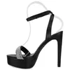 van-hill Damen Plateau Stiletto Sandaletten Schwarz Strass Produktbild-Vorschau 2