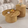 Merax runder Couchtisch 2er-Set aus MDF, doppelte Produktbild-Vorschau 3