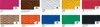 A collage of different colored samples of a wavy textured material, each with a number and color name. Produktbild-Vorschau