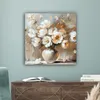 MuchoWow® - Leinwandbilder - Vase - Blumen - Kunst - Gold, Produktbild-Vorschau 4