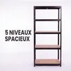 IvoQ Étagère de rangement noire - Étagère de stockage en Voir les images du produit 5