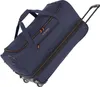 A navy blue Travelite trolley bag with orange accents is shown against a white background. Produktbild-Vorschau