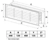 120x440mm vnútorné dvere plastová vetracia mriežka vetrací Náhľad obrázku produktu 3