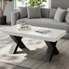 Merax salontafel met X-vormige poten, moderne salontafel Productafbeelding-voorbeeld 2