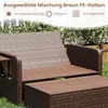 COSTWAY Chaise longue de jardin 3 en 1 en polyrotin, chaise Voir les images du produit 5