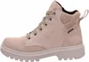 A side view of a beige leather boot with laces and a thick sole. Produktbild-Vorschau