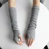 Damenmode Gestrickte Arm Fingerlose Lange Fissen Handgelenk Produktbild-Vorschau 11