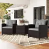 COSTWAY 3-tlg. Polyrattan Gartenmöbel Set, Sitzgruppe inkl. Produktbild-Vorschau 2
