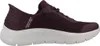 Side view of a burgundy Skechers slip-on sneaker with a white sole. Anteprima dell’immagine prodotto