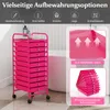 Vozík COSTWAY s 10 stohovateľnými zásuvkami, kúpeľňový Náhľad obrázku produktu 4