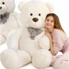 Duży miś pluszowy 140 cm, beżowy, miękka maskotka z kokardą Podgląd zdjęcia produktu 1