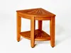 A wooden corner stool with two tiers, displayed against a white background. Produktbild-Vorschau