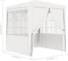 vidaXL Profi-Partyzelt mit Seitenwänden 2×2m Weiß 90 g/m² Produktbild-Vorschau 13