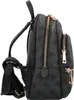 A side view of a black Guess backpack with a repeating logo pattern. Produktbild-Vorschau