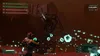 A video game character in a dark, alien-like environment, firing projectiles at a large, mechanical enemy. Produktbild-Vorschau