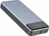 A gray power bank with a black digital display is shown against a white background. Náhled obrázku produktu