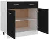 Schubunterschrank Schwarz 80x46x81,5 cm Spanplatte Produktbild-Vorschau 4