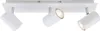 A white ceiling light fixture with three adjustable spotlights. Produktbild-Vorschau