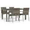 The Living Store 5-tlg. Garten-Essgruppe mit Kissen Grau Produktbild-Vorschau 3