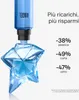 A refillable perfume bottle with a refill dispenser, accompanied by text highlighting savings and environmental benefits. Voir les images du produit