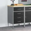 vidaXL Pracovný stôl so zásuvkami čierny a sivý 50 x 55 x Náhľad obrázku produktu 3