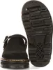 A black Dr. Martens shoe is shown from a front-side angle, with the sole prominently displayed. Produktbild-Vorschau