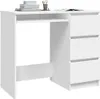 A white desk with drawers and a shelf, against a white background. Voir les images du produit