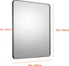 A square mirror with a black frame, shown at an angle, with dimensions indicated by orange lines and text. Podgląd zdjęcia produktu