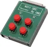 A green circuit board with four red buttons and text labels, likely a diagnostic tool. Voir les images du produit