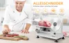 A chef is preparing to slice meat with an electric slicer. Produktbild-Vorschau