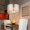 LED Hängeleuchte, Kristalle, Textilschirm, silber, H 140 cm Produktbild-Vorschau 6