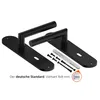 A set of black door handles and mounting hardware on a white background. Produktbild-Vorschau