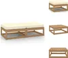 vidaXL Garten-Fußhocker mit Kissen 2 Stk. Honigbraun Produktbild-Vorschau 1
