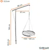 A diagram showing the dimensions of a stainless steel grill gallows. Podgląd zdjęcia produktu