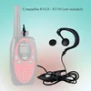 A walkie-talkie and an earpiece are shown against a gradient background. Produktbild-Vorschau
