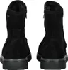 A pair of black suede boots shown from the back. Anteprima dell’immagine prodotto
