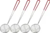[ 4x ] Fondue-Sieb Ø 7,5cm L 29cm, silberfarben mit rotem Produktbild-Vorschau 1