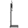 A side view of a black TV stand on a white background. Podgląd zdjęcia produktu