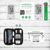 A collage of images showing a blood glucose monitor and its accessories, presented on a light wooden background. Náhľad obrázku produktu