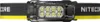 A close-up, front-facing view of a Nitecore brand headlamp with multiple LED lights. Anteprima dell’immagine prodotto