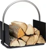 relaxdays Kaminholzkorb schwarz Produktbild-Vorschau 1