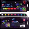 A product shot of a box containing eight acrylic paint pots, with the paints themselves also visible in a separate row. Náhľad obrázku produktu