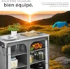 Cuisine de camping en aluminium 97 x 47,5 x 78 cm - gris Voir les images du produit 4