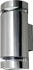A silver outdoor wall light fixture. Produktbild-Vorschau