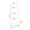 A diagram showing the dimensions of a wall shelf. Voir les images du produit