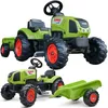 Tracteur Claas vert à pédales FALK avec remorque et klaxon, Voir les images du produit 1